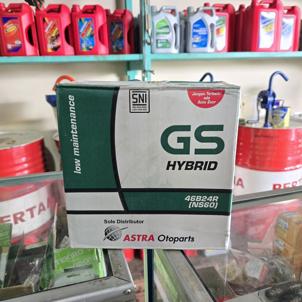 Aki Basah GS Hybrid / Accu GS Hybrid NS60 / 46B24R ASTRA OTOPARTS
