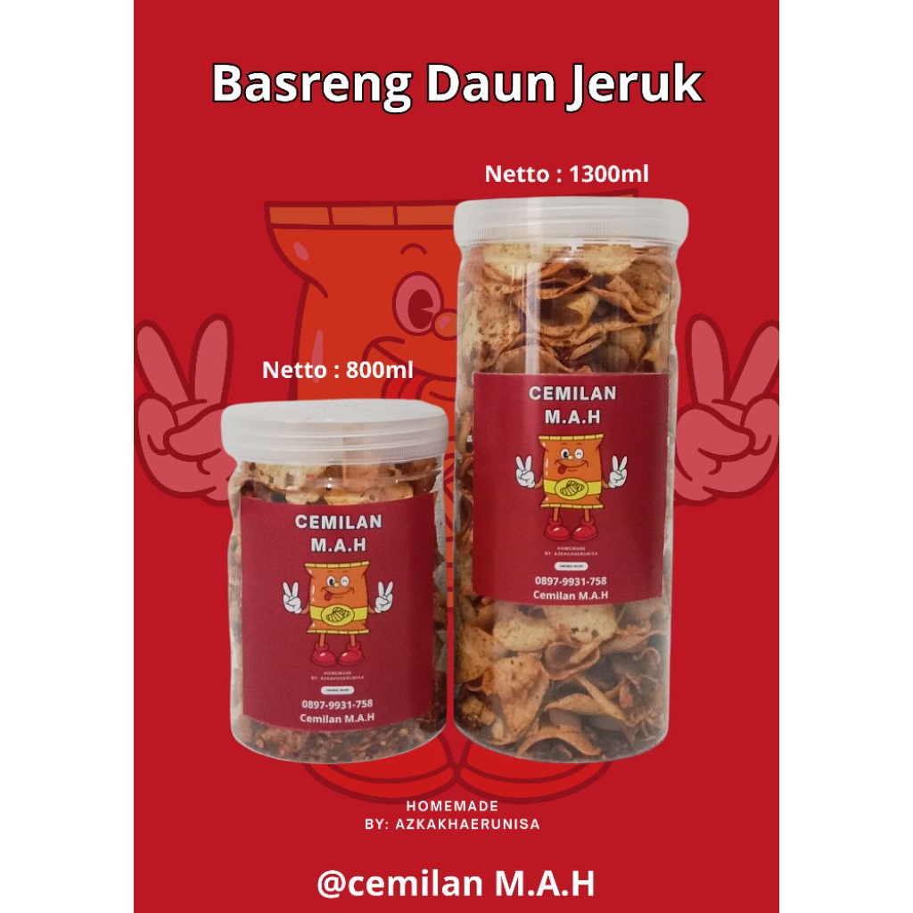 

Basreng Daun Jeruk Toples 800ml&1300ml , Basreng pedas daun Jeruk, Basreng original daun Jeruk