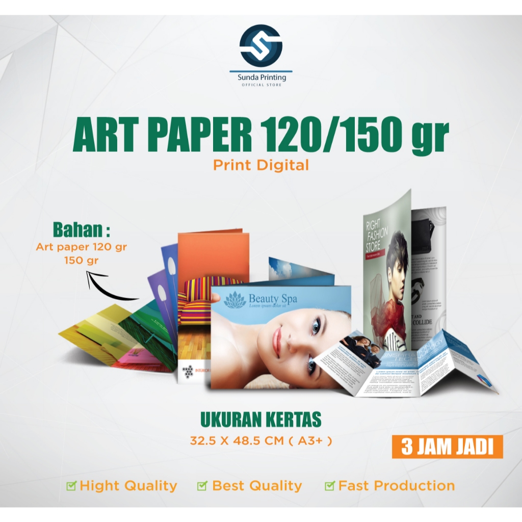 

Cetak Bahan Art Paper 120/150 gsm | Cetak Kertas Art Paper 120/150 gsm A3+ (48.5x32.5 cm )