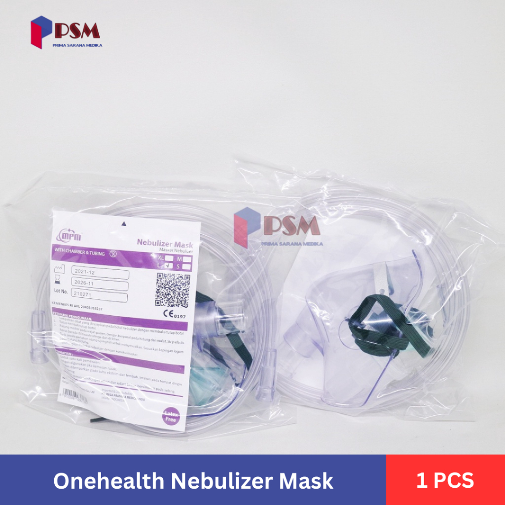 Onehealth Gea Nebulizer Mask / Masker Tempat Obat Uap Dewasa Anak Bayi