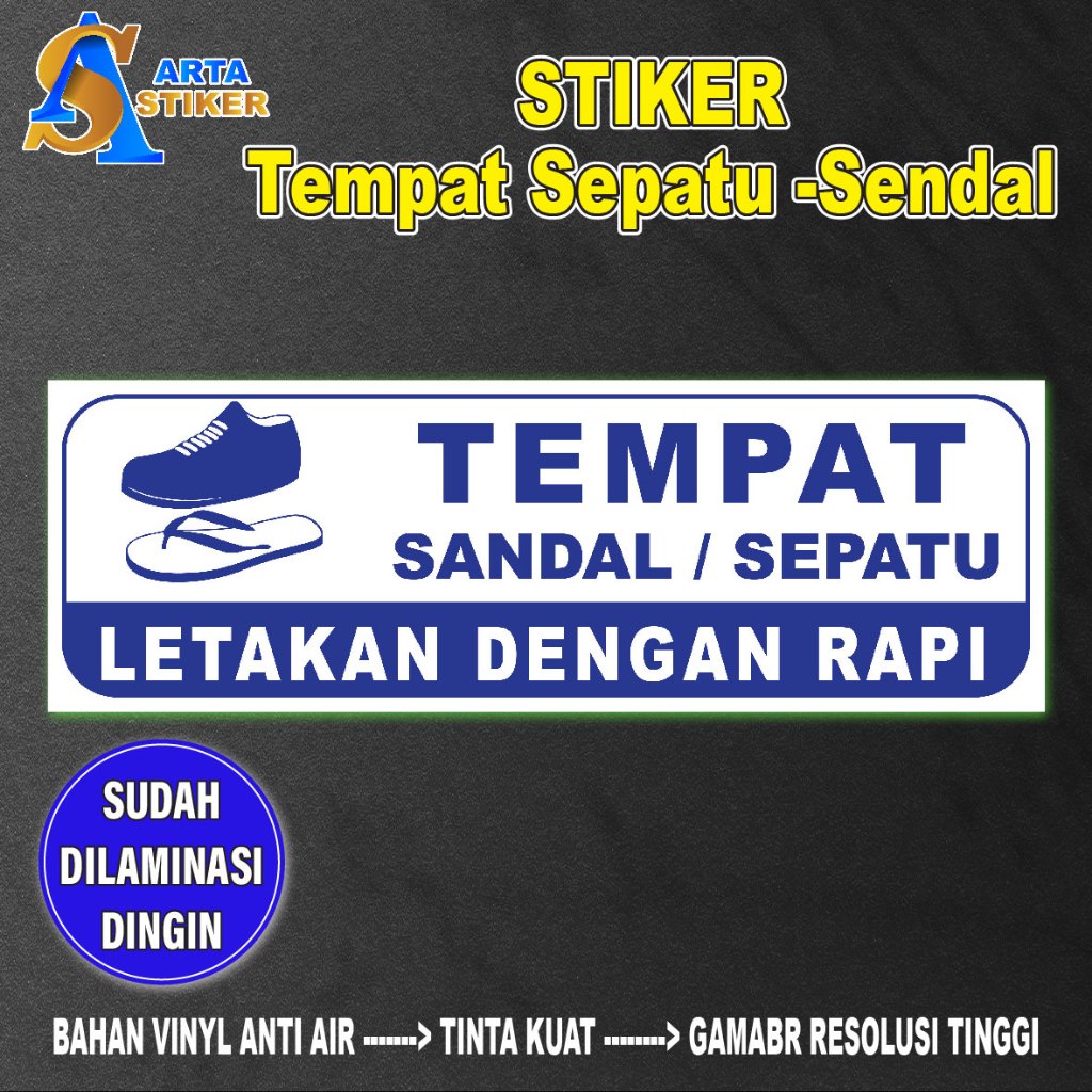 

012. Stiker Tempat Sepatu / Sandal Bahan Vinyl Kualitas Premium