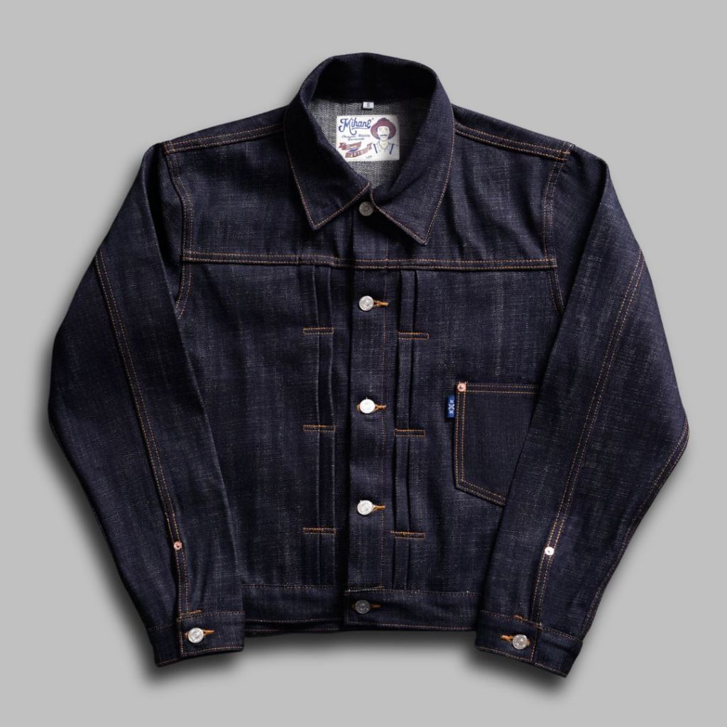 Mihane Jeans - Jacket Pria Denim Selvedge - EXT Crossfire Slub Type I Cinchback 16oz Sanforized Red 