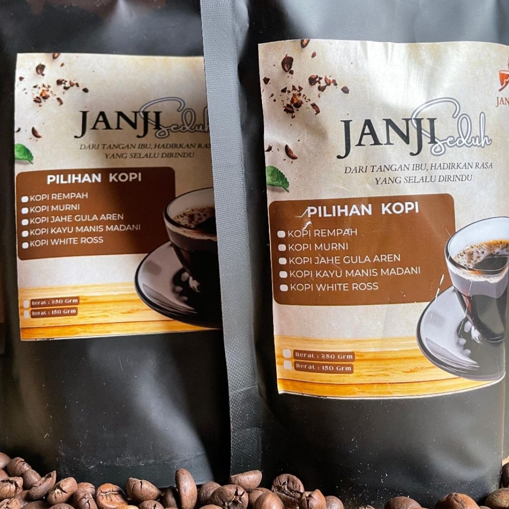 

Janji Seduh Merindu Kopi Hitam 200gram kualitas Premium 100% tanpa campuran, pahit, enak
