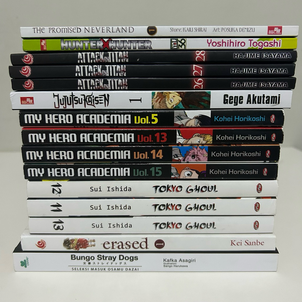 clearance sale preloved komik & light novel kolpri murah | jujutsu kaisen attack on titan bungo stra