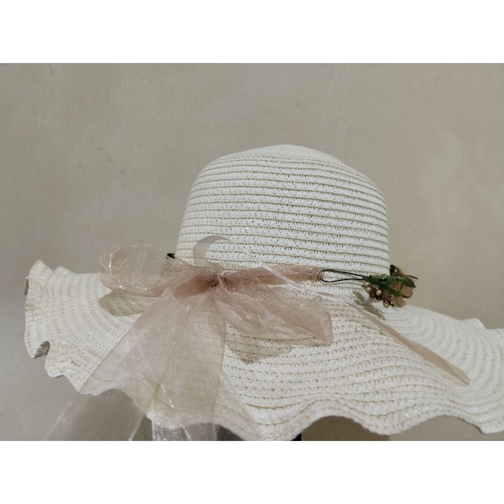 NEW TOPI BUNDAR PANTAI AESTHETIC / TOPI PIKNIK PANTAI / TOPI BUNDAR OOTD PANTAI