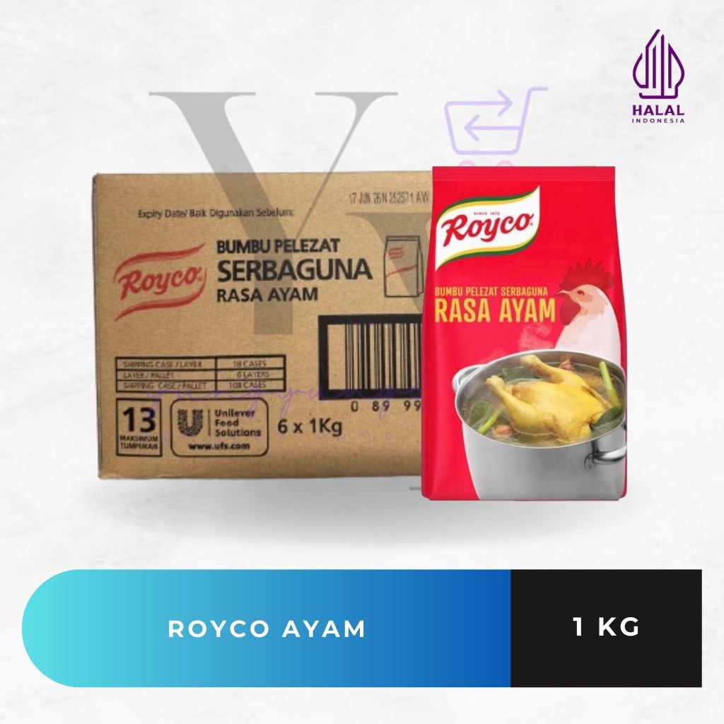 

1 Dus Isi 6 Bungkus Royco Bumbu Kaldu Rasa Ayam / Sapi 1 Kg
