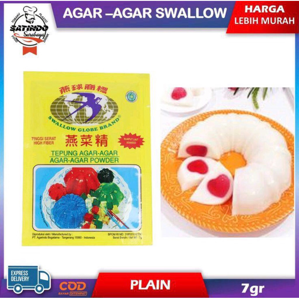 

Agar agar swallow globe plain 7gr (putih)