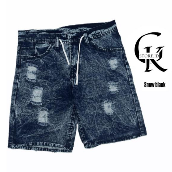 CELANA PENDEK PRIA CELANA PENDEK BROTSHOT PENDEK SOBEK HITAM PREMIUM DISTRO