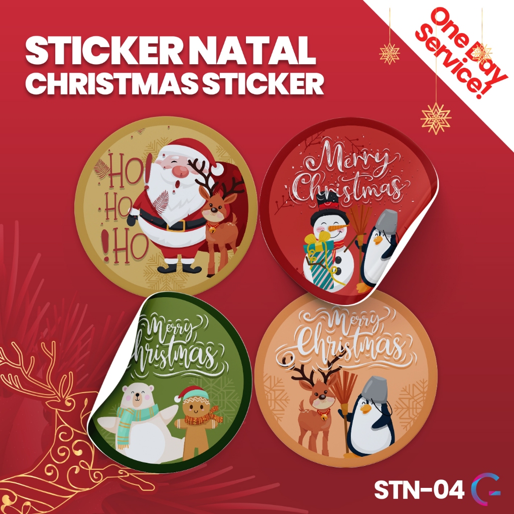

Set Sticker Christmas Hampers | Sticker Label Kemasan Tema Natal | STN-04