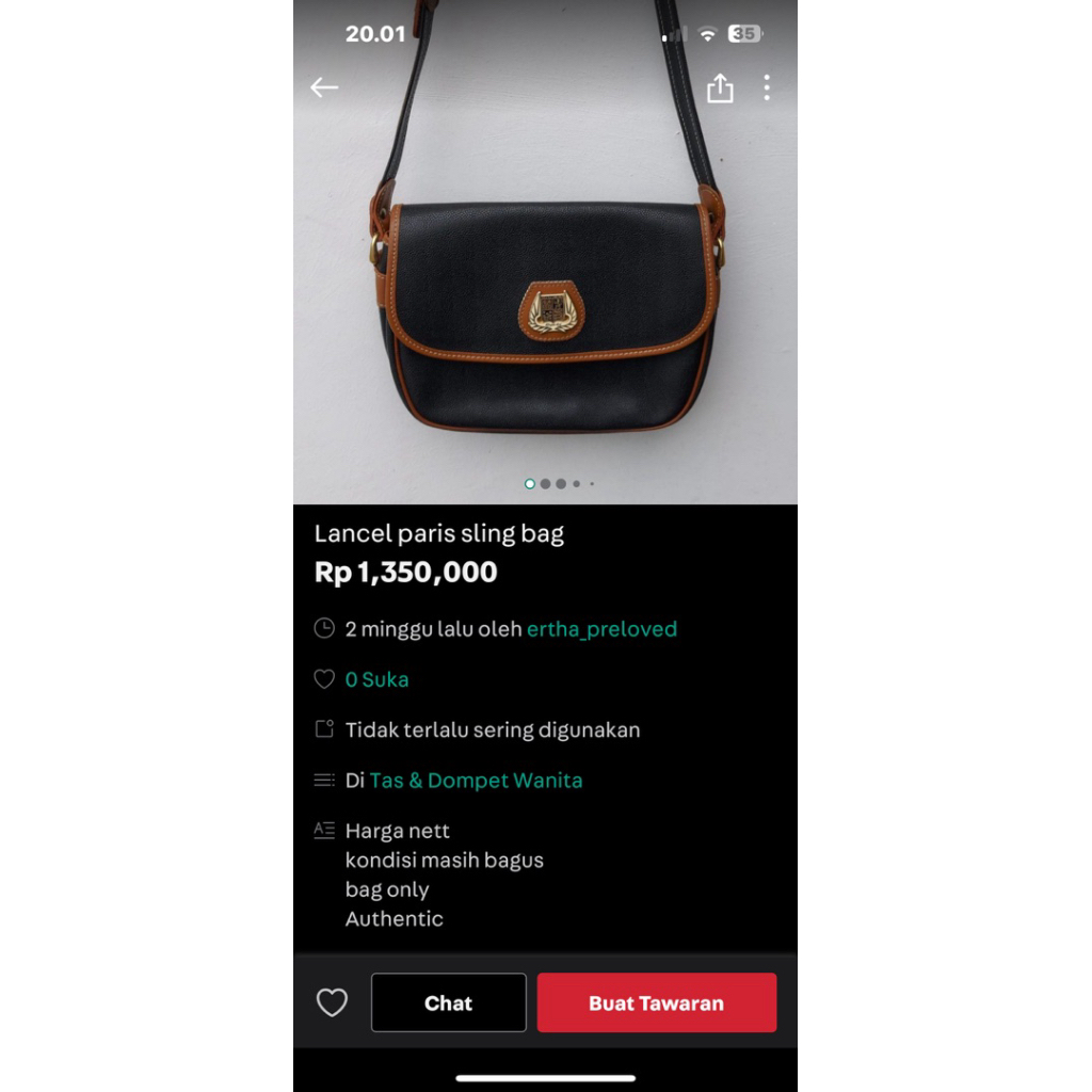 Lancel Paris sling bag ori