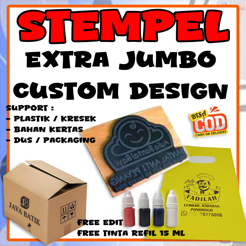 

STEMPEL JUMBO DESIGN CUSTOM FREE TINTA REFIL