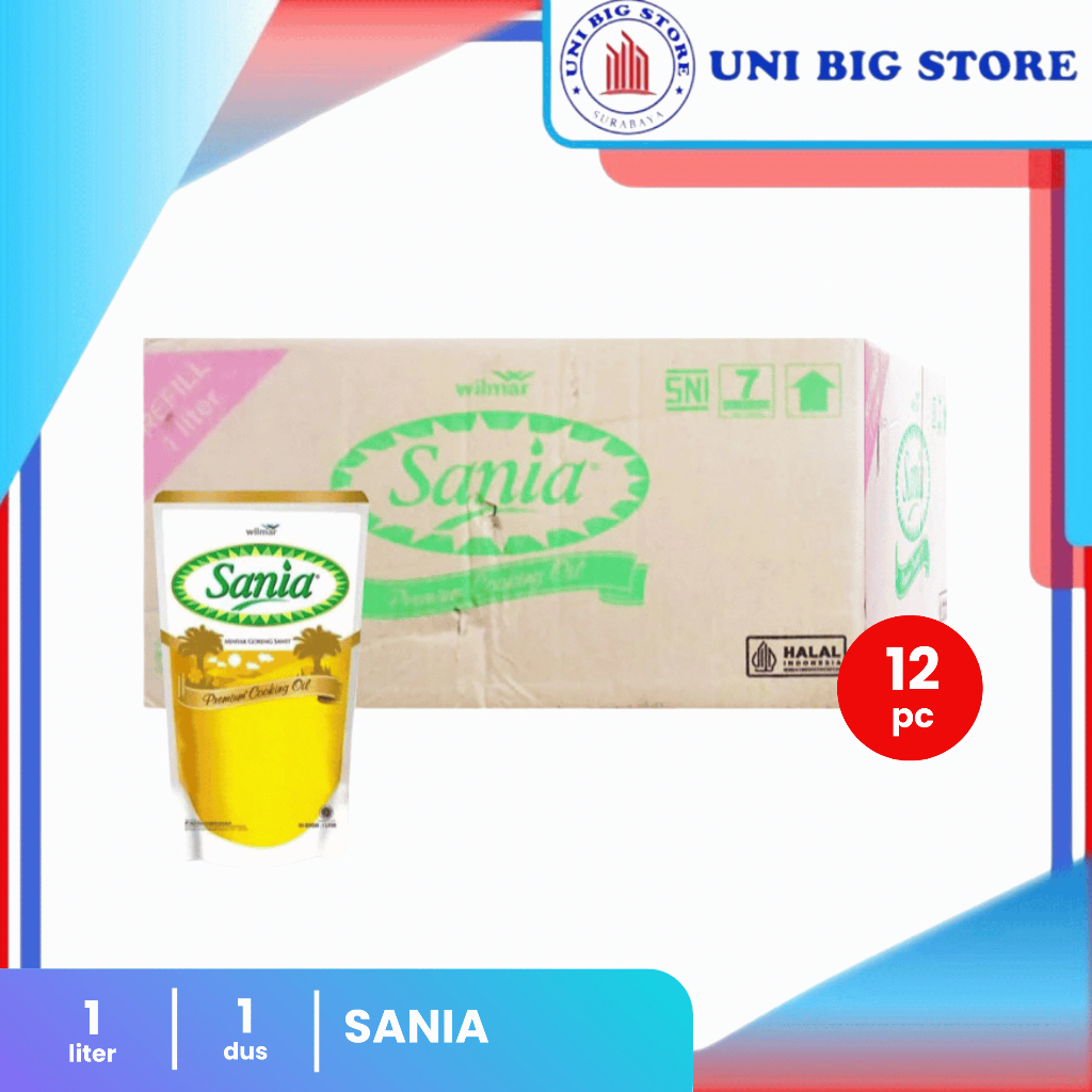 Minyak Goreng Sania 1 liter x 12 pcs DUS Refill Pouch