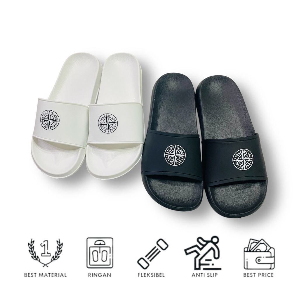 sandal slop pria sandal slop stone island sandal pria kekinia sandal viral