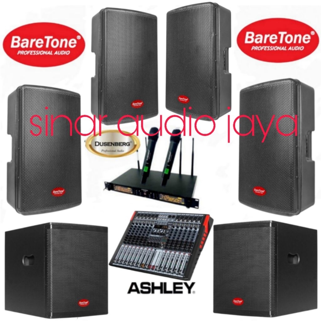 Paket Sound System Speaker Aktif 12 Inch Baretone MAX12HD Subwoofer Baretone 15 Inch SW 15
