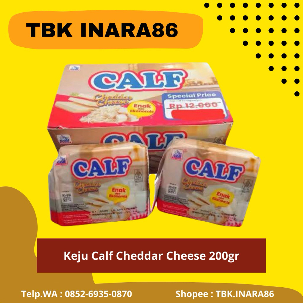 

Calf Keju Cheddar Olahan 200g – Keju Blok Serbaguna untuk Masakan & Kue