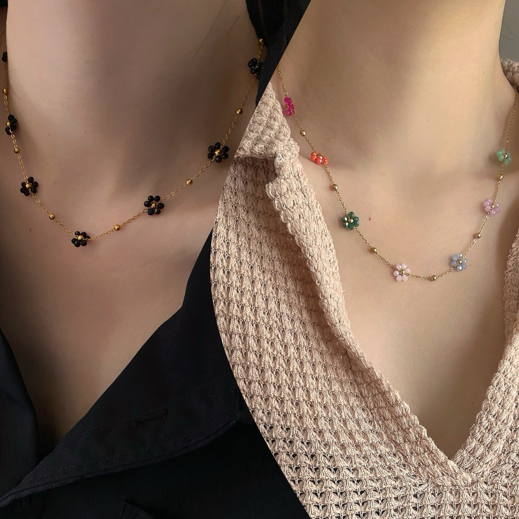 Flora Beads Necklace | Kalung Beads Bunga Choker | Sirene Jewelry