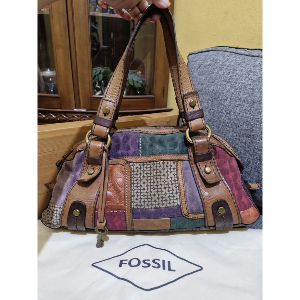 (SOLD) tas F*ssil patchwork kawung PL