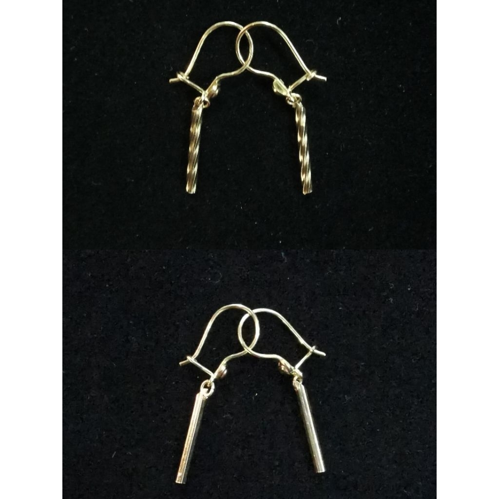 Anting Emas Muda 1/2 gram - Model Gantung Batang Panjang