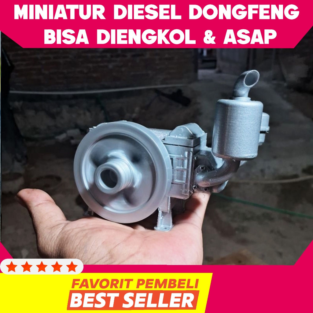 Miniatur mesin diesel dongfeng bisa di engkol bisa keluar asap