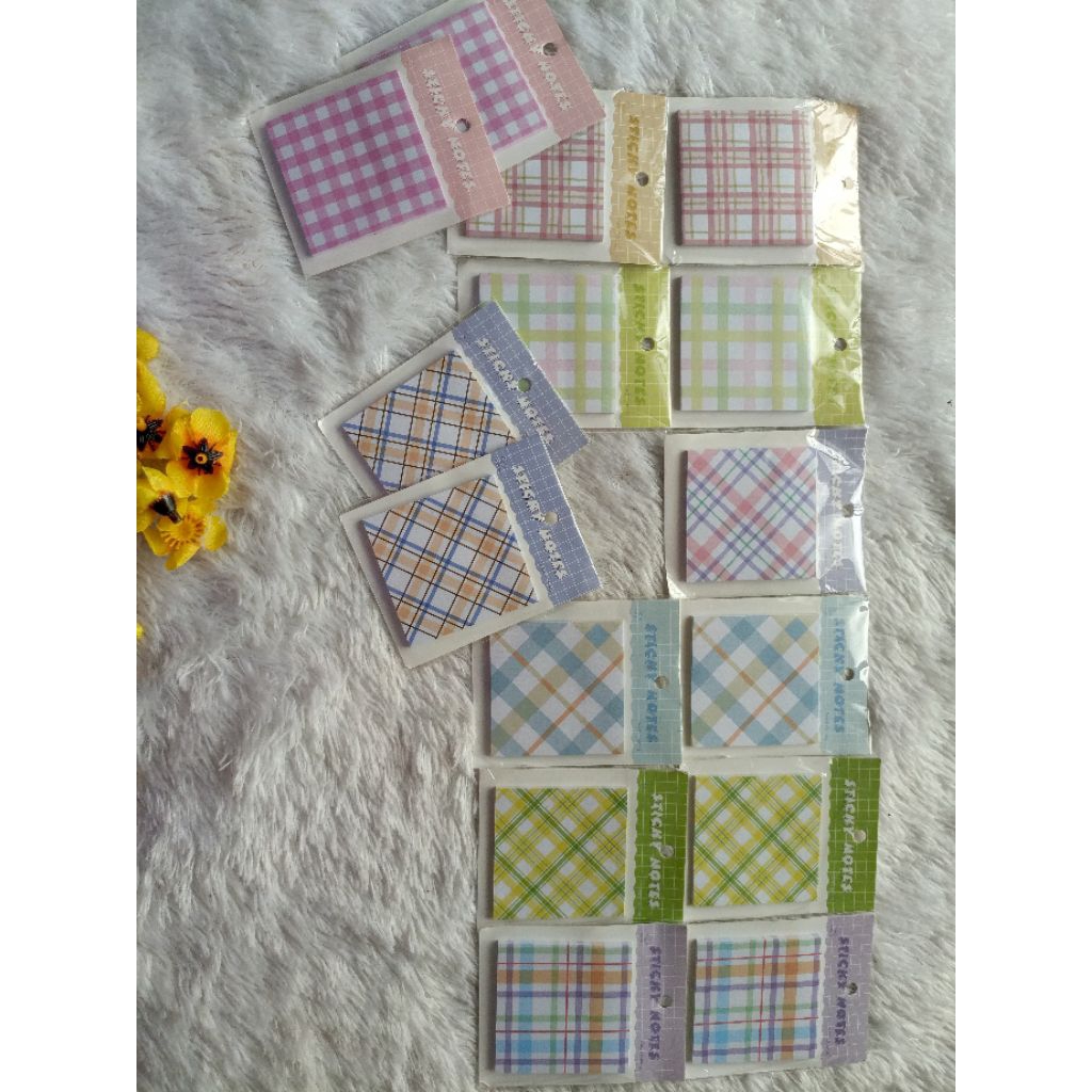 

STICKY NOTES MINI STICKY NOTE / MEMO PAD / BIEN LI TIE / POST IT Memo Sticker / Catatan Notes Motif Kotak, Stiker Post-it Kotak-kotak Gaya