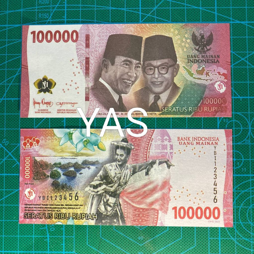 100 Lembar Mainan Uang Mirip Asli Untuk Buket Bouquet Monopoli Alat Peraga Belajar Mata Uang Kertas 