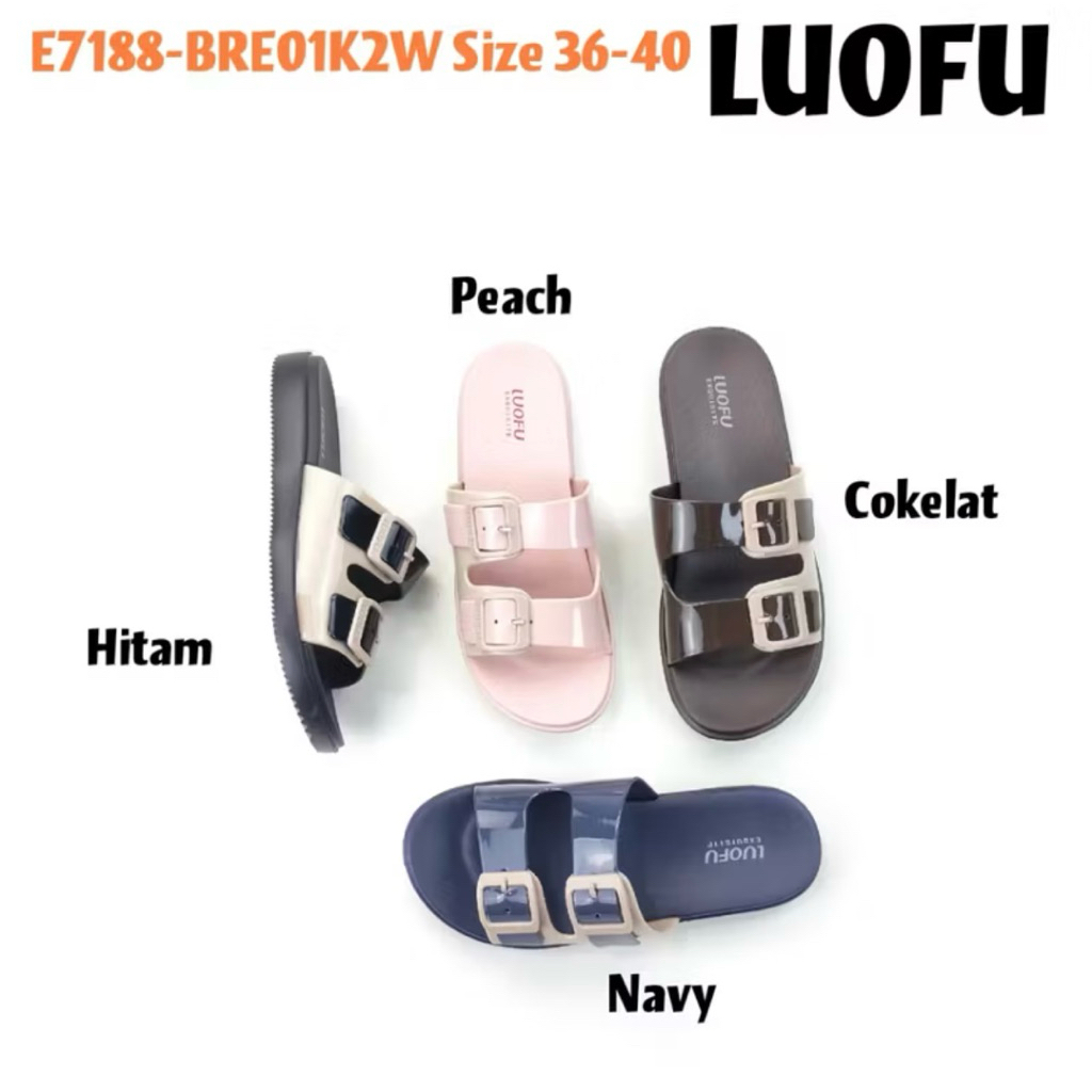 Sandal luofu Wanita Sandal jelly karet Sandal luofu Sandal Luofu import Size 36-40