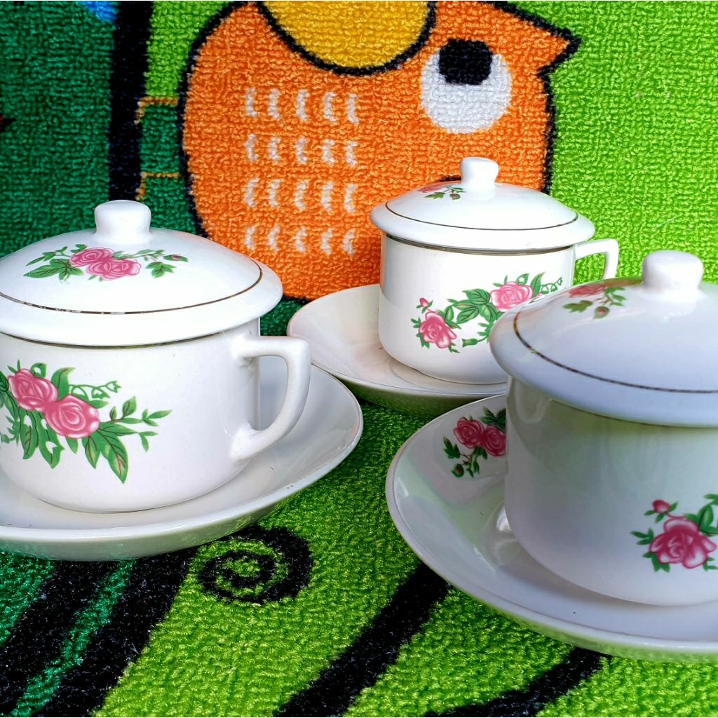 Cherrybloom2 Cangkir Kopi Jadul/Cangkir Kopi Klasik/Cangkir Kopi Bunga/Cangkir Warkop/Cangkir Kopi