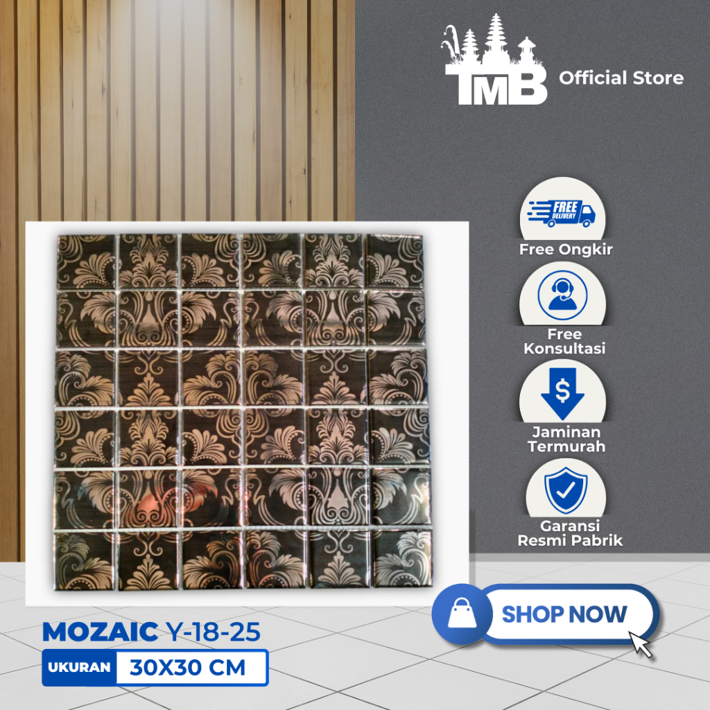Mozaik / Mosaic / Mosaik / Mozaic Keramik Dinding 30x30 Motif Floral Timbul – Y-18-25