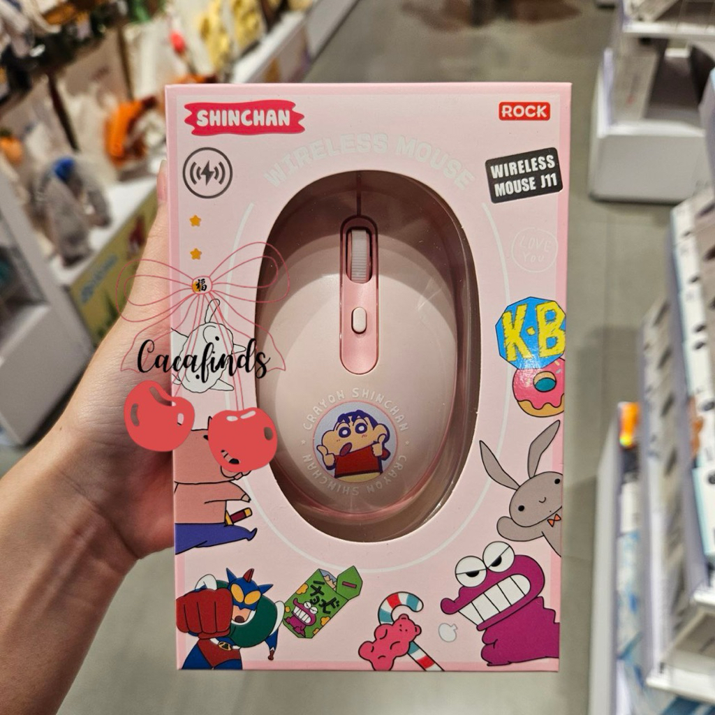 OHSOME x Rock‼️Wireless Mouse Crayon Shinchan J11 Time To Sleep Collection (Pink / Tosca)