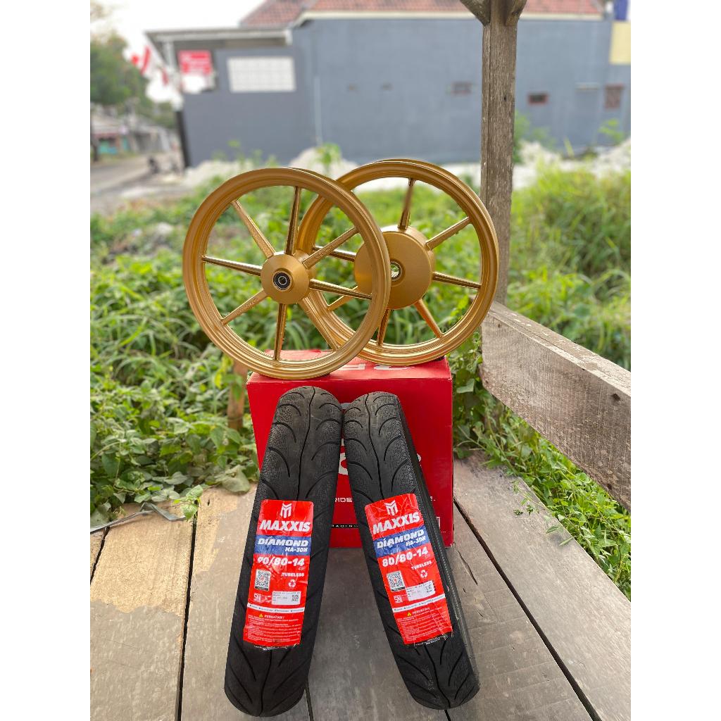 sepaket velg rcb ring 14 plus ban VARIO 125/150 BEAT SCOOPY FI ESP