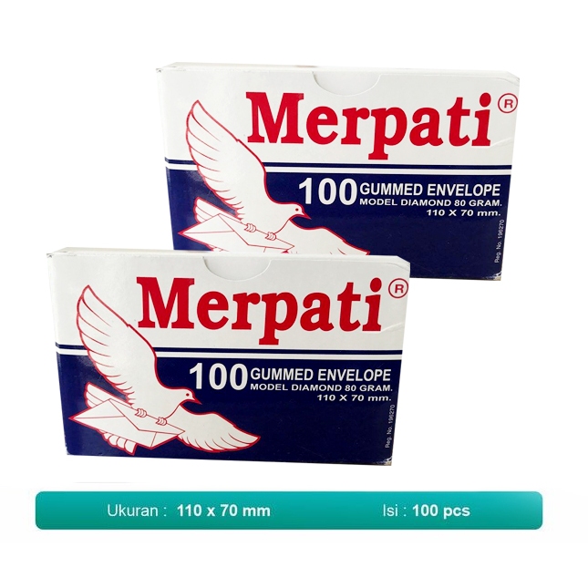 

MERPATI Amplop Kecil | 100 Gummed Envelope Model Diamond 80 Gram ( Ukuran 110x70 mm )