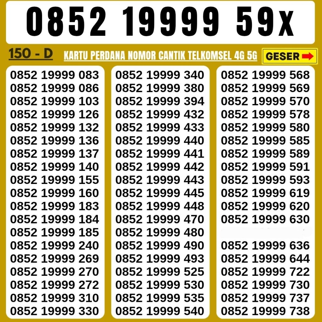 Nomor Cantik Simpati Telkomsel 4G 5G Kartu Perdana Telkomsel Simpati Nocan Simpati Nomer Cantik Telk