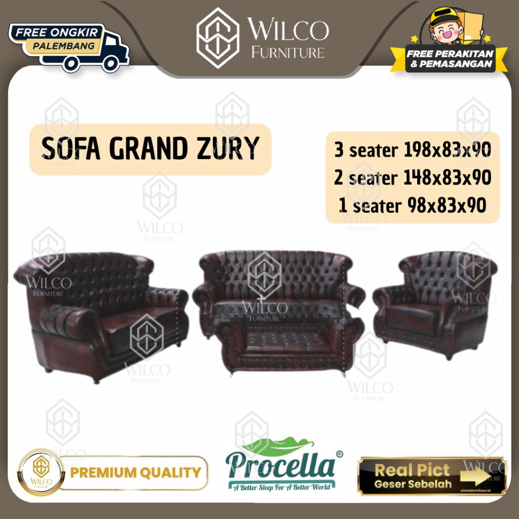 Sofa Minimalis Procella Grand Zury/ Sofa Procella / Kursi Tamu Set 321