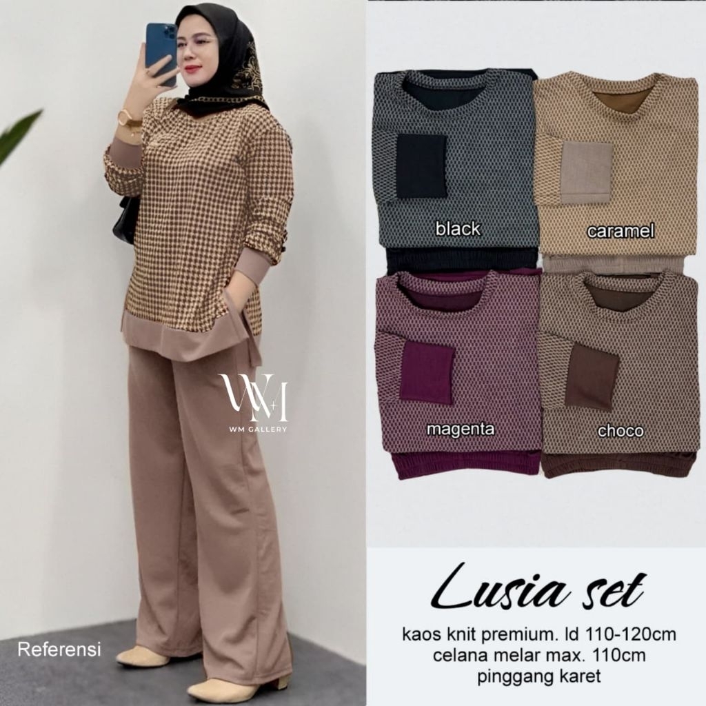 Setelan Wanita (Nania Lusia) Set Celana Knit Oneset Premium By WM