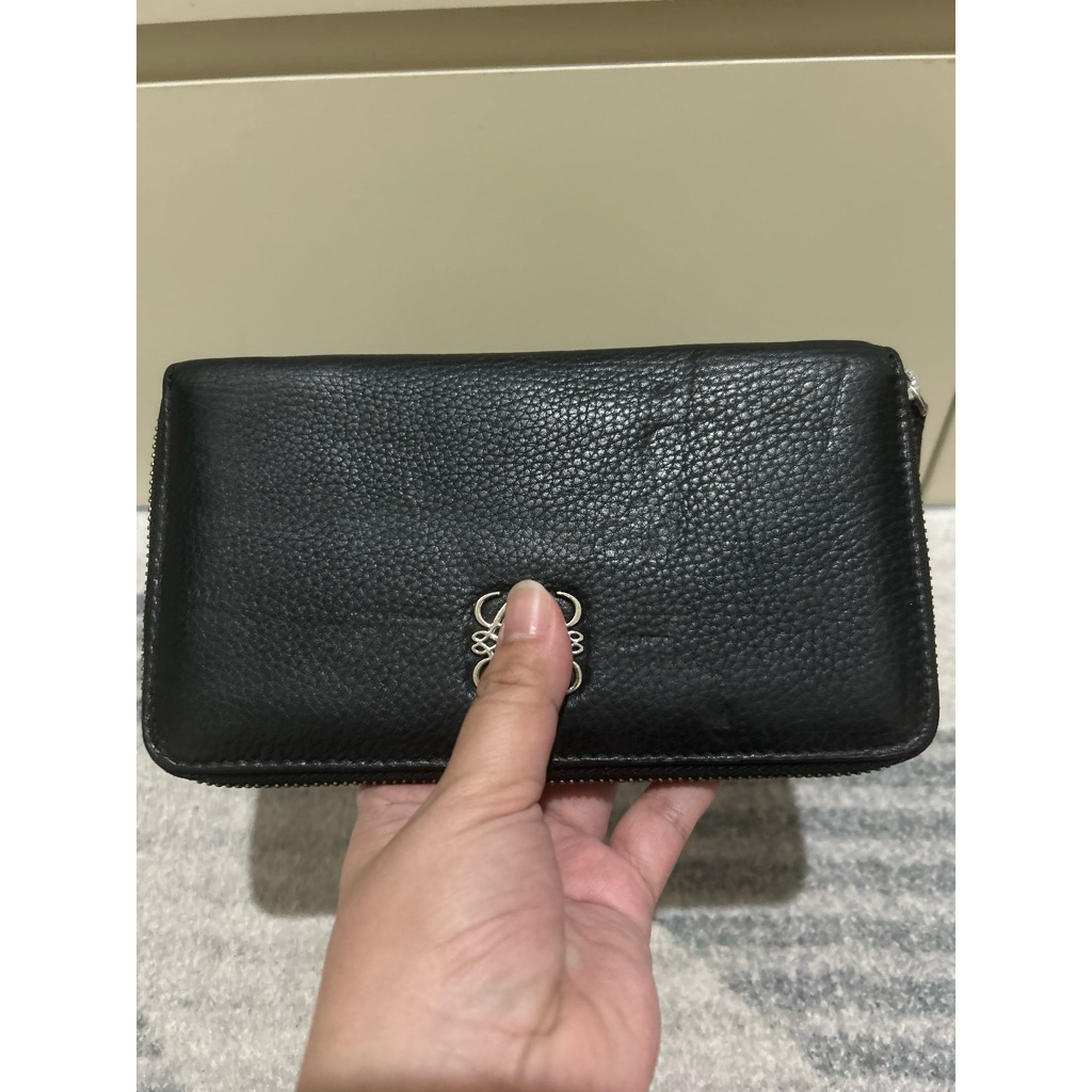 Dompet panjang kulit asli warna hitam ada brand - PL minus sedikit