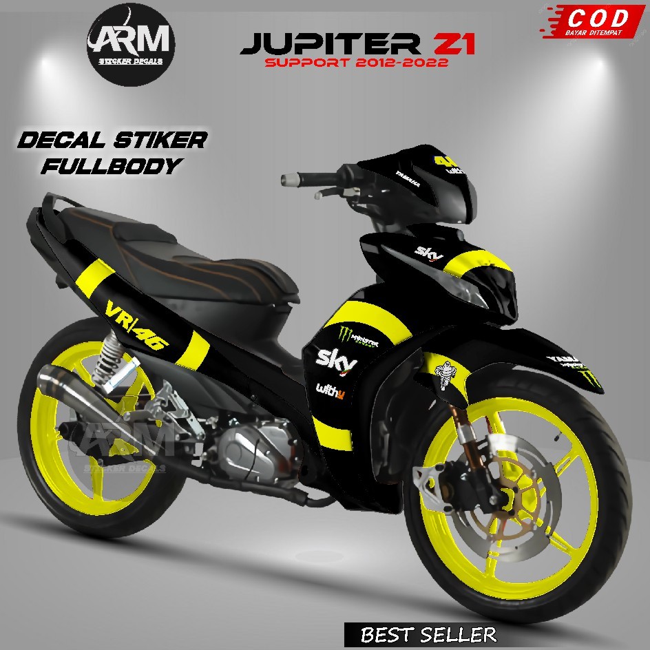 ARM Decal Stiker Motor Jupiter Z1 Fullbody Terbaru Variasi Sky VR46 Original Bisa COD