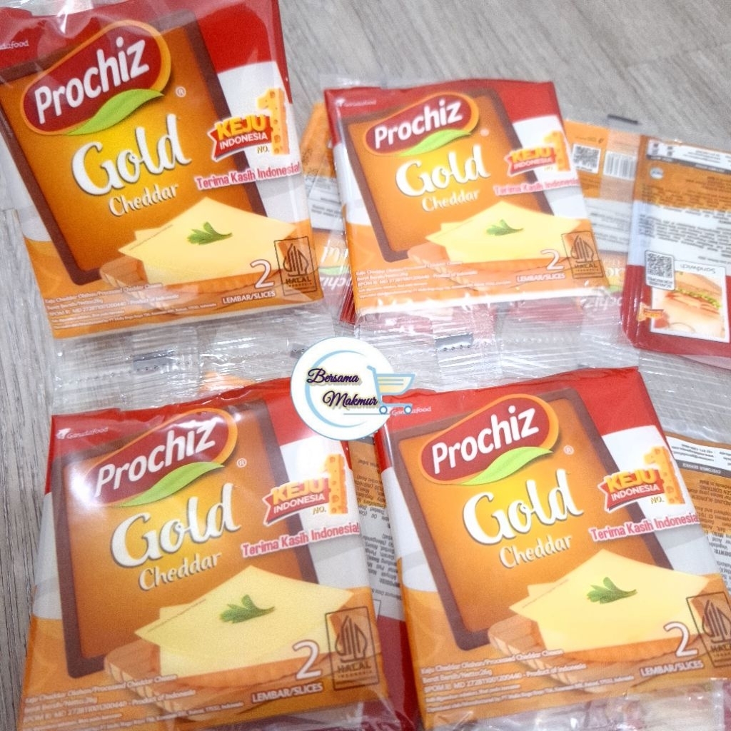 

Prochiz Gold slices keju cheddar olahan isi 8 sachet