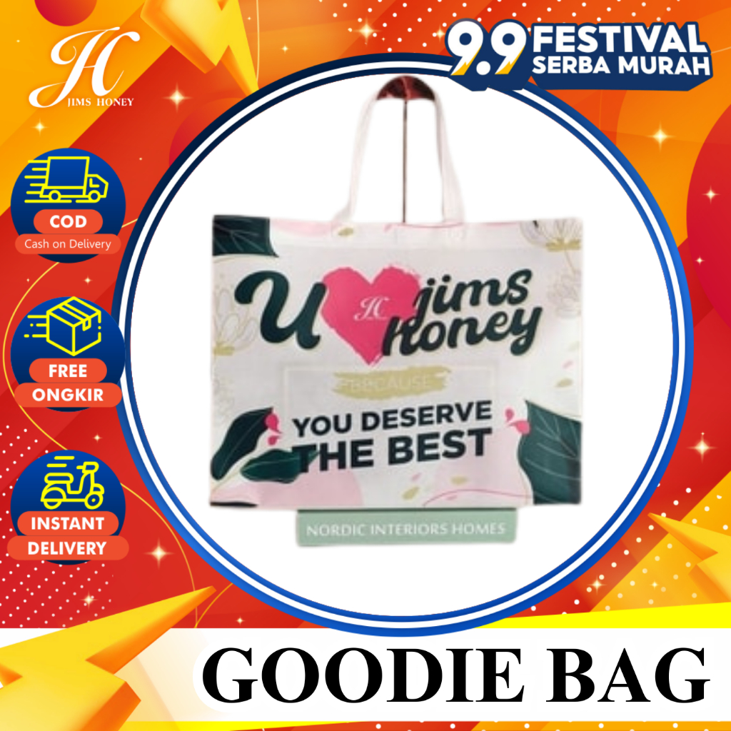 

GOODIE BAG PINK BESAR JIMS HONEY Tas Belanja Shopping Bag Go Green Murah Kuat Bahan Spunbond Terbaru