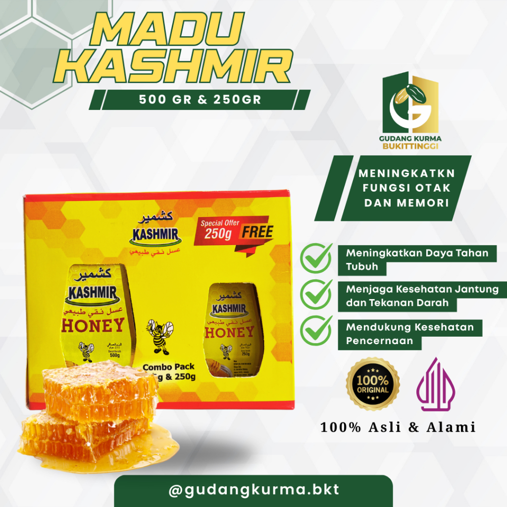 

Madu Kashmir 500gr Free 250gr | Madu Alshifa Saudi Natural 500gr Free 125gr 100% Original Premium