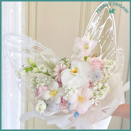 

40 LEMBAR Flower Wrapping Butterfly OPP Set Butterfly Transparan Wrapping Kupu Kupu Cellophane KB55