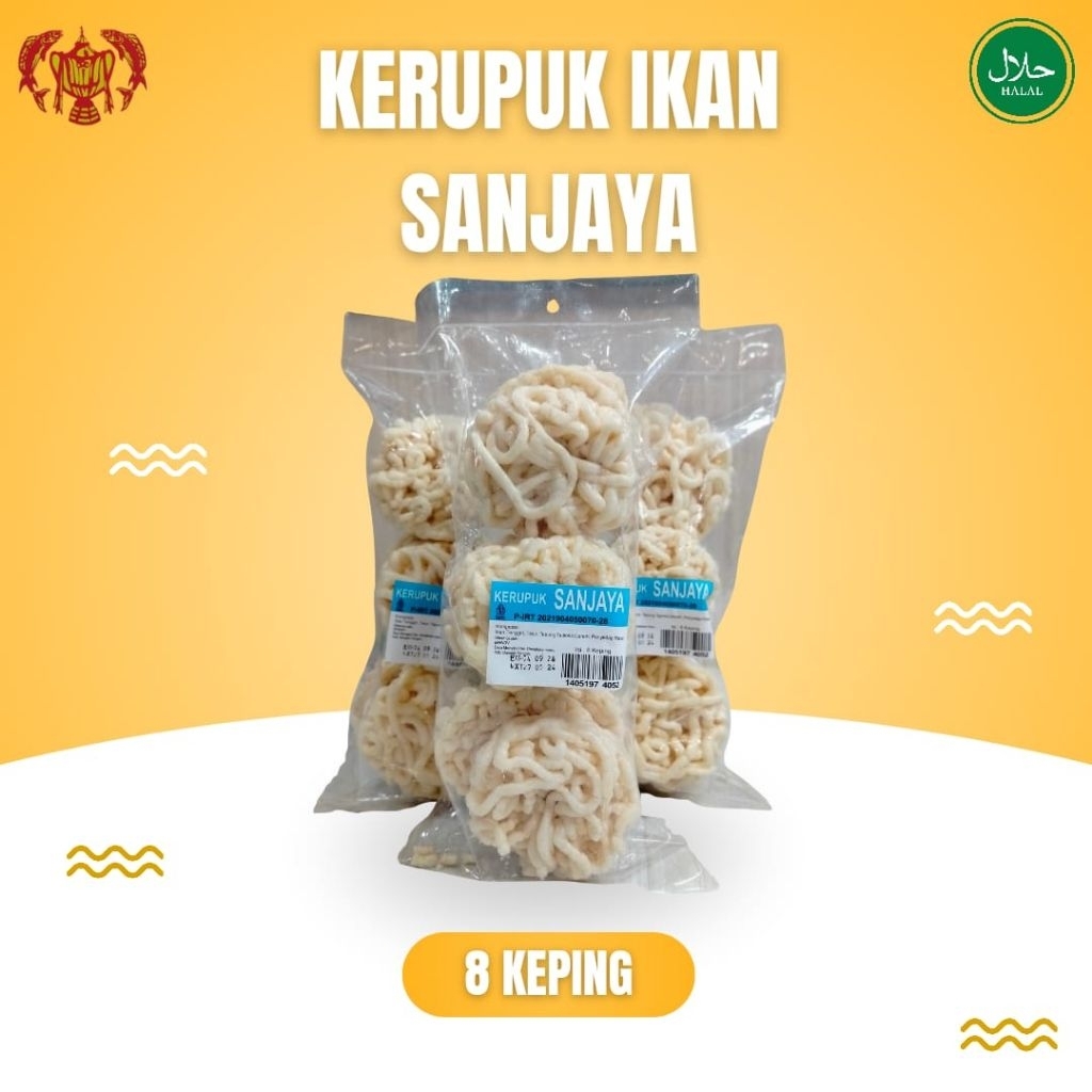 

Kerupuk ikan khas Bangka cap Sanjaya, 8keping & 200gr