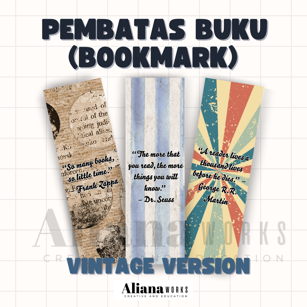 

Pembatas Buku Bookmark Murah Tema Vintage