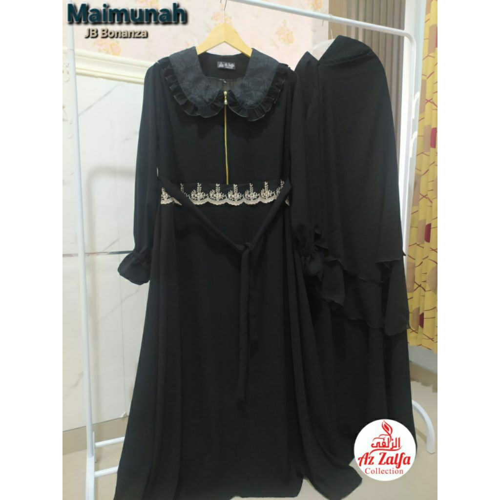 Set Safar Fortaleza Dewasa / Set Gamis Jilbab Safar Syar'i Jetblack Leuwitex Bonanza