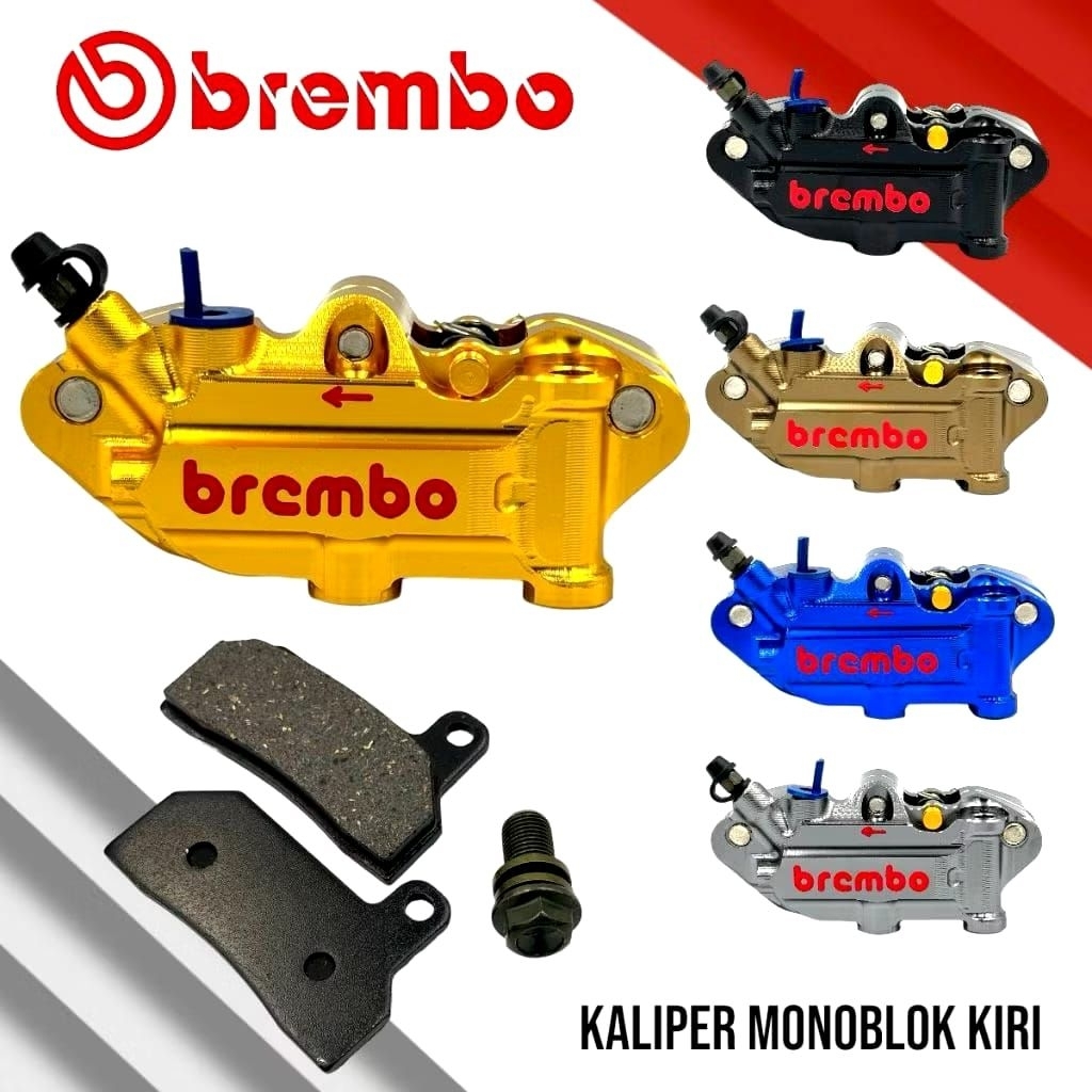 KALIPER BREMBO CNC MONOBLOK 4P / 4PISTON POSISI KIRI KANAN UNIVERSAL