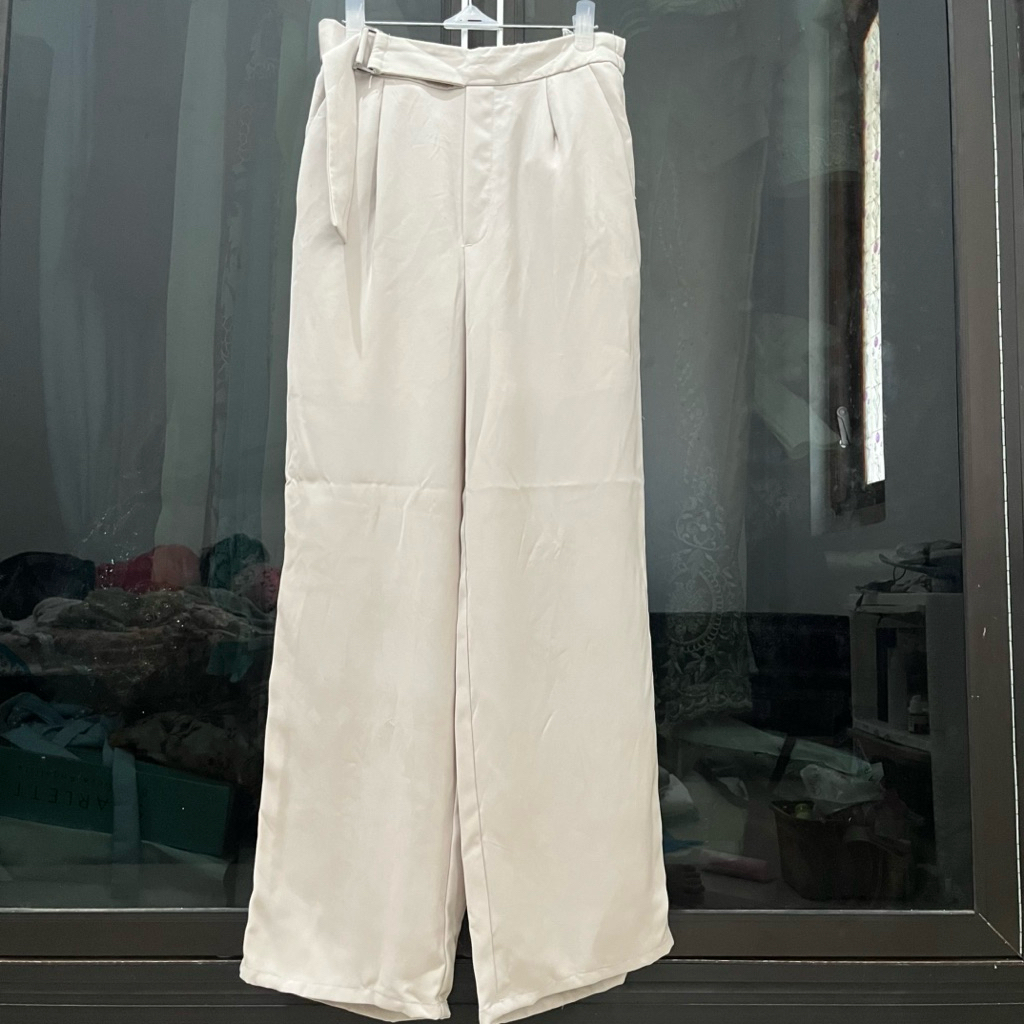 GU kulot loose pants pastel with belt size M