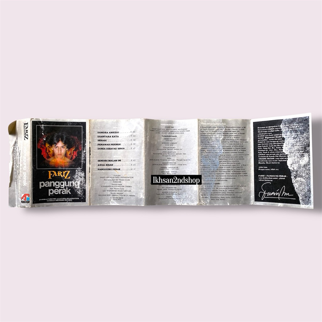 Cover / Sampul Kaset Pita Original Fariz RM - Panggung Perak