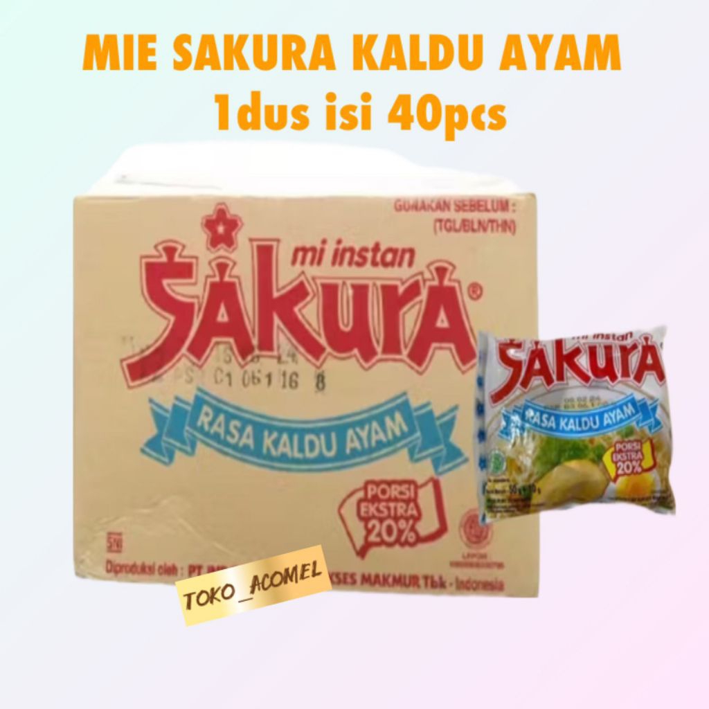 

MIE SAKURA KALDU AYAM (1dus 40pcs)