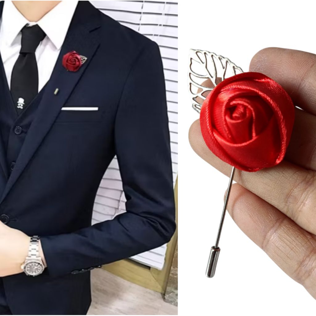 Corsage tuspin Jas Bros pin Bunga Mawar Kuncup