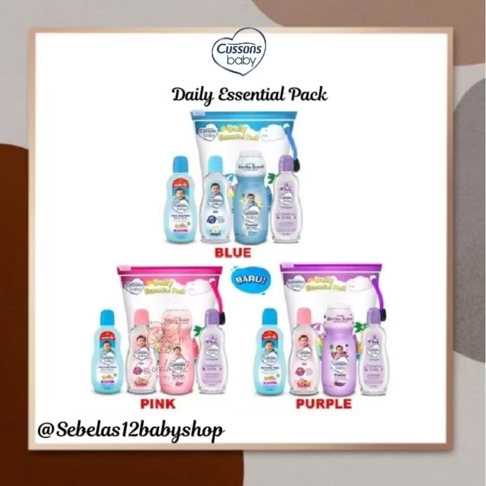 CUSSONS Daily Essential Pack MINI BAG / Gift Set Bayi / Kado Bayi Newborn / Set Sabun Mandi Bayi / C