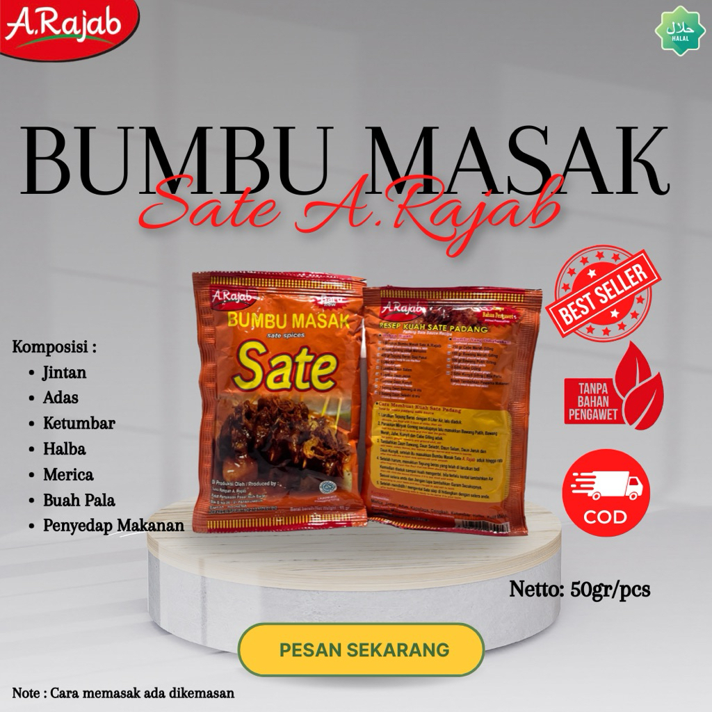 

Bumbu Sate A.Rajab 50gr ( Untuk Kuah )
